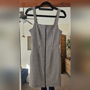 Short Plaid Blue & Black Zip Up Dress